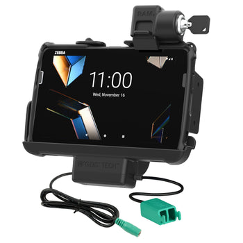 RAM-HOL-ZE20PD2KLU:RAM-HOL-ZE20PD2KLU_1:Locking RAM Tough-Dock™ Power + Dual USB for Zebra ET401 & ET4x 8"
