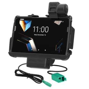 RAM-HOL-ZE20PD2NLLU:RAM-HOL-ZE20PD2NLLU_1:RAM Tough-Dock™ Power + Dual USB with Latch for Zebra ET401 & ET4x 8"