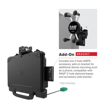 RAM-HOL-ZE22PD2LU:RAM-HOL-ZE22PD2LU_7:RAM Power + Dual USB Locking Dock for Zebra ET8x 2-in-1 Tablet