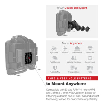 RAM-HOL-ZE22PD2LU:RAM-HOL-ZE22PD2LU_9:RAM Power + Dual USB Locking Dock for Zebra ET8x 2-in-1 Tablet
