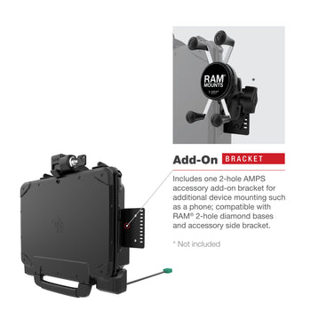 RAM-HOL-ZE22PDLU:RAM-HOL-ZE22PDLU_7:RAM® Power + Data Locking Dock for Zebra ET8x 2-in-1 Tablet
