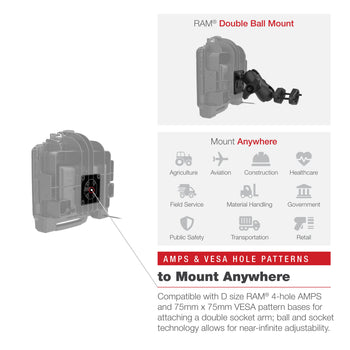 RAM-HOL-ZE22PLU:RAM-HOL-ZE22PLU_7:RAM Powered Locking Dock for Zebra ET8x 2-in-1 Tablet