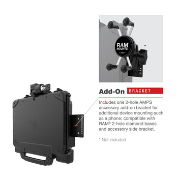 RAM-HOL-ZE22PLU:RAM-HOL-ZE22PLU_8:RAM Powered Locking Dock for Zebra ET8x 2-in-1 Tablet