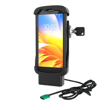 RAM-HOL-ZE24L-CU:RAM-HOL-ZE24L-CU_1:RAM Locking Form-Fit Powered Dock for Zebra TC22 & TC27 with Boot