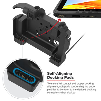RAM-HOL-ZE25PD2HU:RAM-HOL-ZE25PD2HU_5:RAM Power + Dual USB Dock for Zebra ET6x - Heated Pins