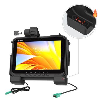 RAM-HOL-ZE25PDHLU:RAM-HOL-ZE25PDHLU_1:RAM Power + Data Locking Dock for Zebra ET6x - Heated Pins