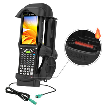 RAM-HOL-ZE32PDHU:RAM-HOL-ZE32PDHU_1:RAM Powered Dock + Single USB-A for Zebra MC9400 & MC9300 - Heated Pins