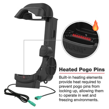 RAM-HOL-ZE32PDHU:RAM-HOL-ZE32PDHU_4:RAM Powered Dock + Single USB-A for Zebra MC9400 & MC9300 - Heated Pins