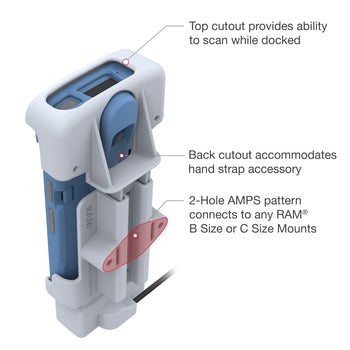 RAM-HOL-ZE39-C-GRY:RAM-HOL-ZE39-C-GRY_5:RAM Powered Dock with USB-C for Zebra HC20 & HC50