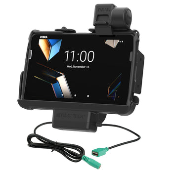 RAM-HOL-ZE44PDU:RAM-HOL-ZE44PDU_1:RAM Tough-Dock™ Power + Data with Latch for Zebra ET401 8"