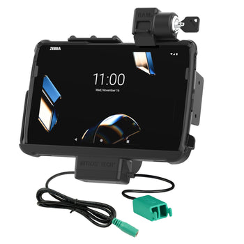 RAM-HOL-ZE45PD2LU:RAM-HOL-ZE45PD2LU_1:Locking RAM Tough-Dock™ Power + Dual USB for Zebra ET401 10"