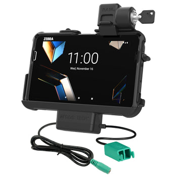 RAM-HOL-ZE46PD2LU:RAM-HOL-ZE46PD2LU_1:Locking RAM Thin-Dock™ + Dual USB for Zebra ET401 8"