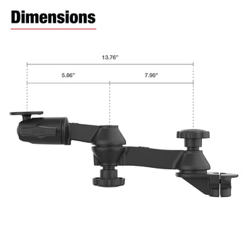 RAM-TB-471-SW2BU:RAM-TB-471-SW2BU_4:RAM 90-Degree Dual Swing Arm Mount with Ball for Tough-Bar™