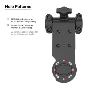RAM-TB-FH1-1P1U:RAM-TB-FH1-1P1U_5:RAM Friction Hinge Mount with AMPS Bracket for Tough-Bar™