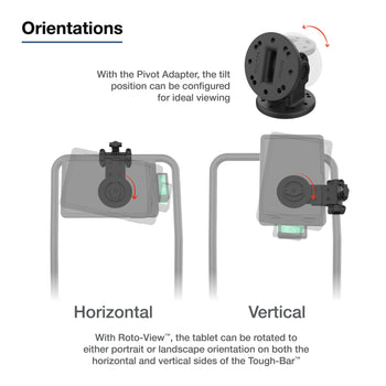 RAM-TB-FH1-PV4-ROTO1U:RAM-TB-FH1-PV4-ROTO1U_3:RAM Friction Hinge Mount for Tough-Bar™ with Roto-View™ & Pivot Feature