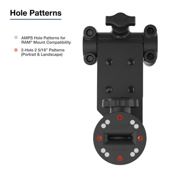 RAM-TB-FH1-PV4U:RAM-TB-FH1-PV4U_5:RAM Friction Hinge Mount for Tough-Bar™ with Pivot Feature