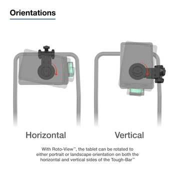 RAM-TB-FH1-ROTO1U:RAM-TB-FH1-ROTO1U_3:RAM Friction Hinge Mount for Tough-Bar™ with Roto-View™