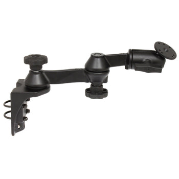 RAM-VB-110V-1U:RAM-VB-110V-1U_1:RAM Vertical Rail Mount with 12" Double Swing Arms and Round Plate