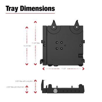 RAM-VB-143-SW3:RAM-VB-143-SW3_4:RAM No-Drill™ Laptop Mount for '98-24 Express Van, Savana Van + More