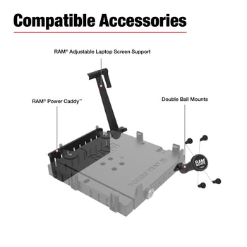 RAM-VB-195-SW3:RAM-VB-195-SW3_7:RAM No-Drill™ Laptop Mount for '15-26 Ford F-150, ’17-26 F-250 + More