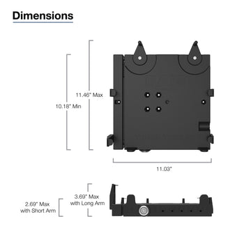 RAM-VB-206-SW3:RAM-VB-206-SW3_6:RAM No-Drill™ Laptop Mount for '20-26 Ford Police Interceptor Utility