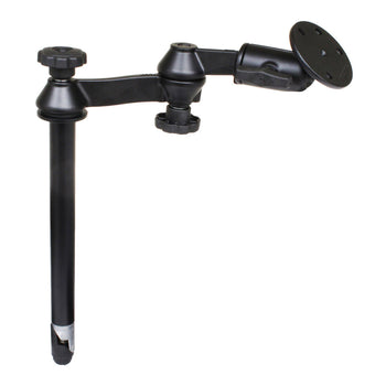 RAM-VP-SW1-12-240:RAM-VP-SW1-12-240_1:RAM® 12" Upper Pole with Double Swing Arms & Large Round Plate