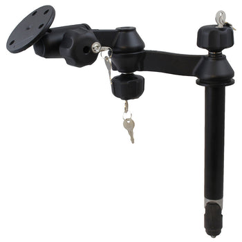 RAM-VP-SW1L-8-240:RAM-VP-SW1L-8-240_1:RAM® 8" Upper Pole with Locking Double Swing Arms and Large Round Plate