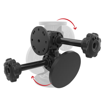 RAP-101-PV4-2P-MAG88U:RAP-101-PV4-2P-MAG88U_2:RAM Dual 90-Degree Pivot Magnetic Mount with Knob