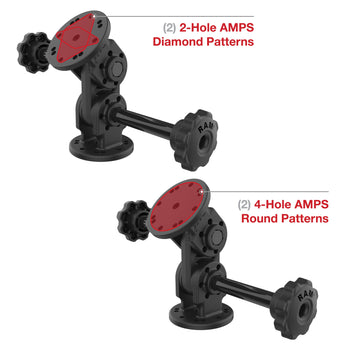 RAP-101-PV4-2SU:RAP-101-PV4-2SU_4:RAM Dual Straight Pivot Mount with Knob