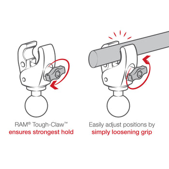RAP-400-202U:RAP-400-202U_7:RAM Trolling Motor Stabilizer - Tough-Claw™ .625" - 1.14" Medium Arm
