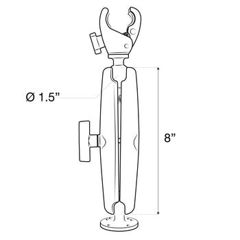RAP-400-D-202U:RAP-400-D-202U_4:RAM Trolling Motor Stabilizer - Tough-Claw™ .625" - 1.14" Long Arm