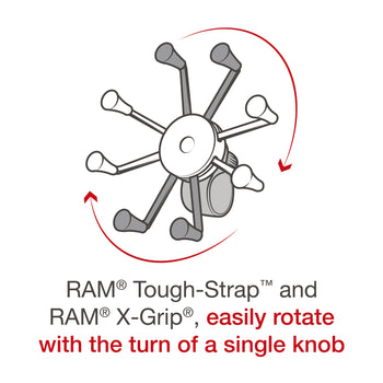 RAP-460-UN7U:RAP-460-UN7U_6:RAM X-Grip Phone Mount with RAM Tough-Strap™ Handlebar Base