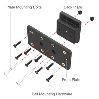 RAP-467U:RAP-467U_2:RAM Dashboard Mounting Plate for '18-26 Freightliner Cascadia