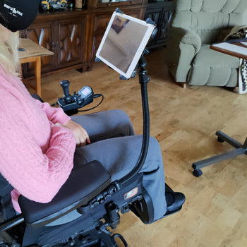 RAP-AAPR-WCT-114P-18-UN9U:RAP-AAPR-WCT-114P-18-UN9U_9:RAM Tablet Mount for Wheelchairs with Quick Release & Swivel Feature