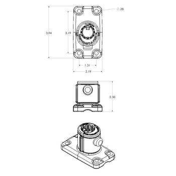 RAP-AAPUDU:RAP-AAPUDU_3:RAM Universal Adapt-A-Post™ 4-Hole Drill-Down Base