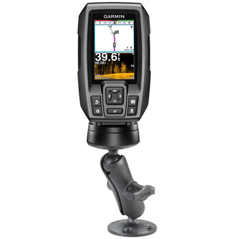 RAP-B-101U-G4:RAP-B-101U-G4_1:RAM Composite Double Ball Mount with Hardware for Garmin Striker + More