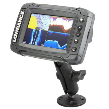 RAP-B-101U-LO11:RAP-B-101U-LO11_1:RAM Composite Double Ball Mount for Lowrance Elite-4 & Mark-4 Series