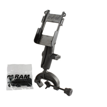 RAP-B-121-BC1U:RAP-B-121-BC1U_1:RAM® Composite Yoke Clamp Mount with Universal Belt Clip Cradle