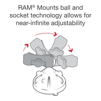 RAP-B-166-2-A-UN7U:RAP-B-166-2-A-UN7U_3:RAM X-Grip Phone Mount with Low-Profile Suction Cup - Short