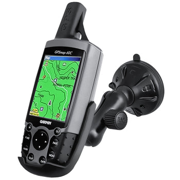 RAP-B-166-2-GA12U:RAP-B-166-2-GA12U_1:RAM Twist-Lock™ Low-Profile Suction Mount for Garmin GPS 60 + More