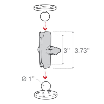 RAP-B-201:RAP-B-201_3:RAM® Composite Double Socket Arm - B Size Medium