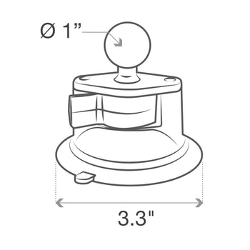 RAP-B-224-1U:RAP-B-224-1U_4:RAM® Twist-Lock™ Composite Suction Cup Base with Ball