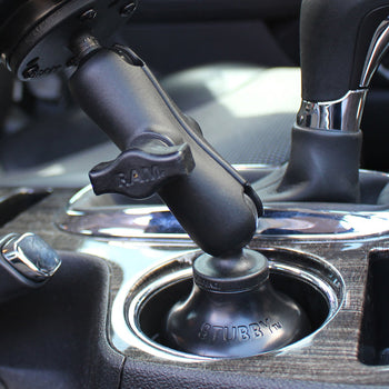 RAP-B-299-4-201U:RAP-B-299-4-201U_3:RAM Stubby™ Cup Holder Mount with Double Socket Arm - Medium