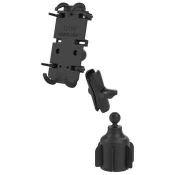 RAP-B-299-4-PD4U:RAP-B-299-4-PD4U_2:RAM Quick-Grip™ XL Phone Mount with Stubby™ Cup Holder Base