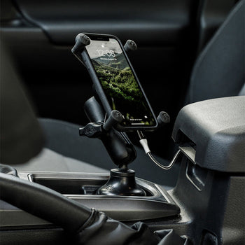 RAP-B-299-4-UN7U:RAP-B-299-4-UN7U_4:RAM® X-Grip® Phone Mount with RAM® Stubby™ Cup Holder Base