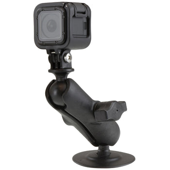 RAP-B-378-202U-GOP1:RAP-B-378-202U-GOP1_2:RAM® Flex Adhesive Double Ball Mount with Action Camera Adapter
