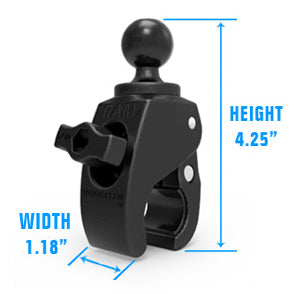 RAP-B-400-238U:RAP-B-400-238U_2:RAM Tough-Claw™ Small Clamp Mount with Composite Diamond Plate