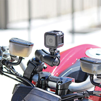RAP-B-400-GOP1:RAP-B-400-GOP1_3:RAM Tough-Claw™ Double Ball Mount with Universal Action Camera Adapter
