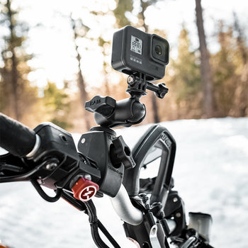 RAP-B-400-GOP1U:RAP-B-400-GOP1U_5:RAM® Tough-Claw™ Double Ball Mount with Universal Action Camera Adapter