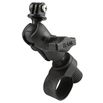 RAP-B-460-A-GOP1U:RAP-B-460-A-GOP1U_2:RAM Tough-Strap™ Double Ball Mount with Universal Action Camera Adapter